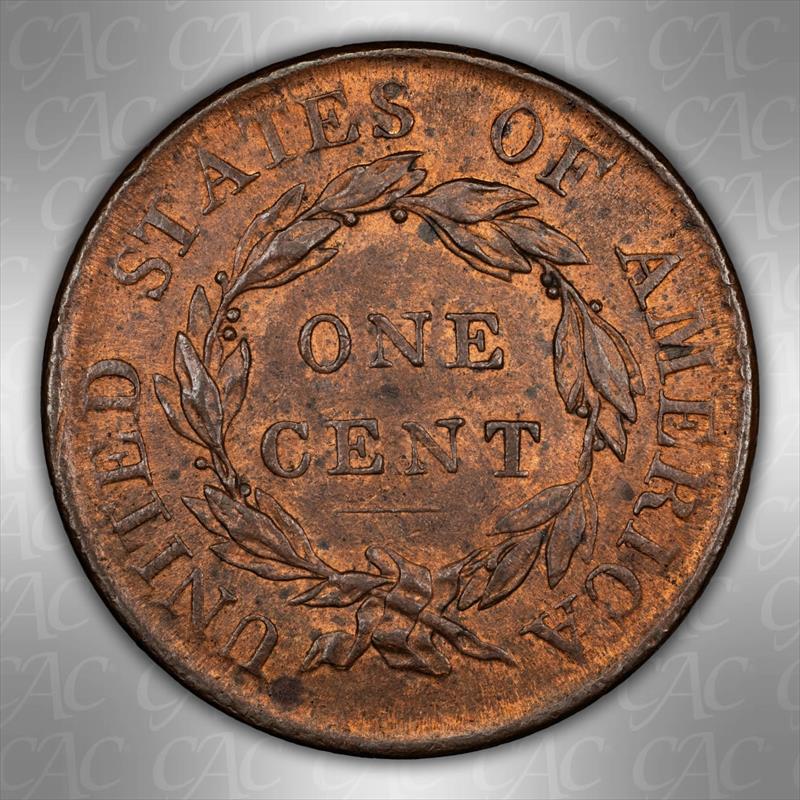 1818 1c CACG MS 63+ RB