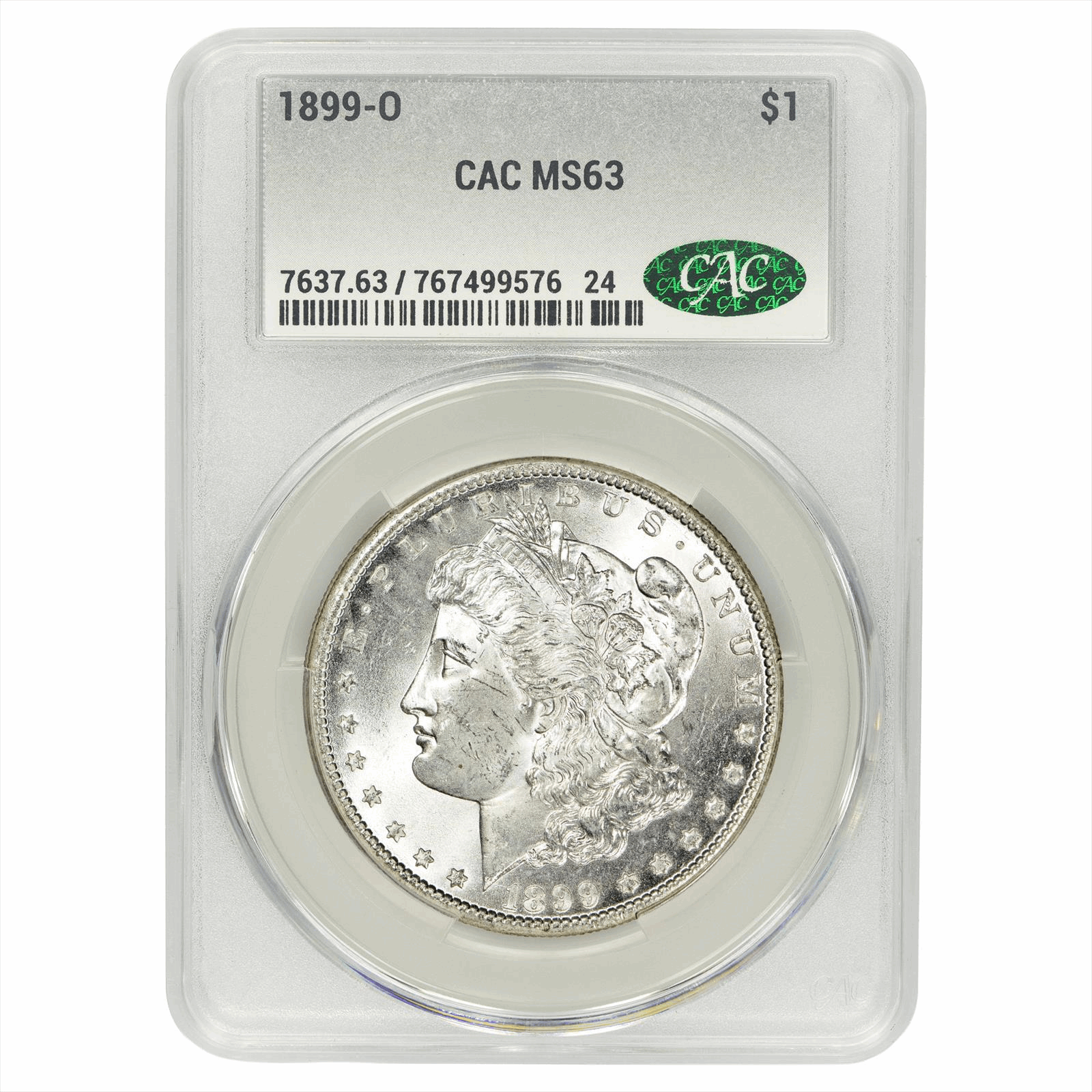 1899-O Morgan Silver Dollar $1 CACG MS 63