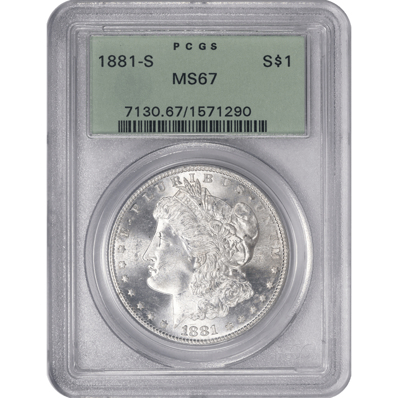 1881-S Morgan Silver Dollar PCGS MS67 Frosty PQ+ Coin OGH