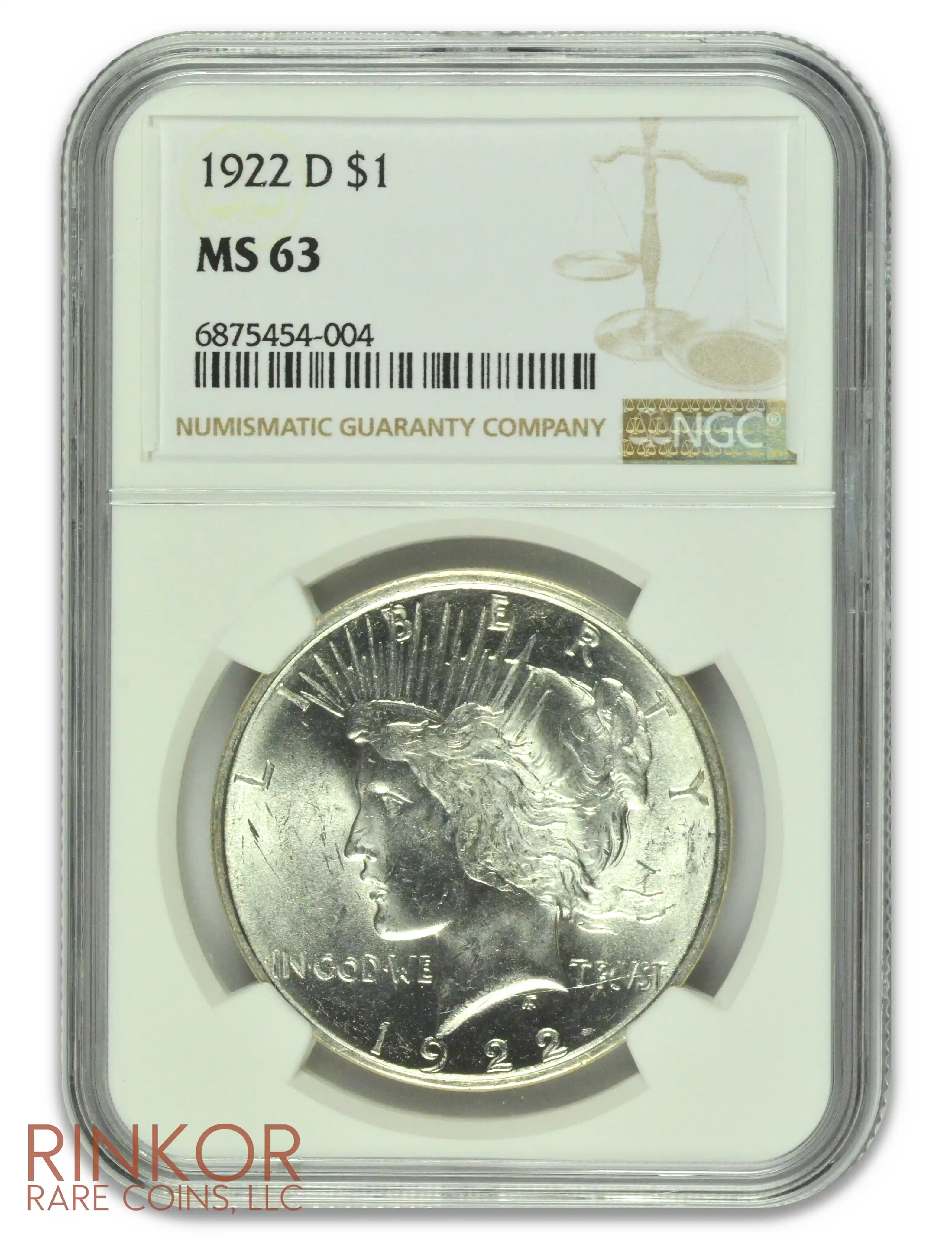 1922-D Peace Dollar NGC MS 63