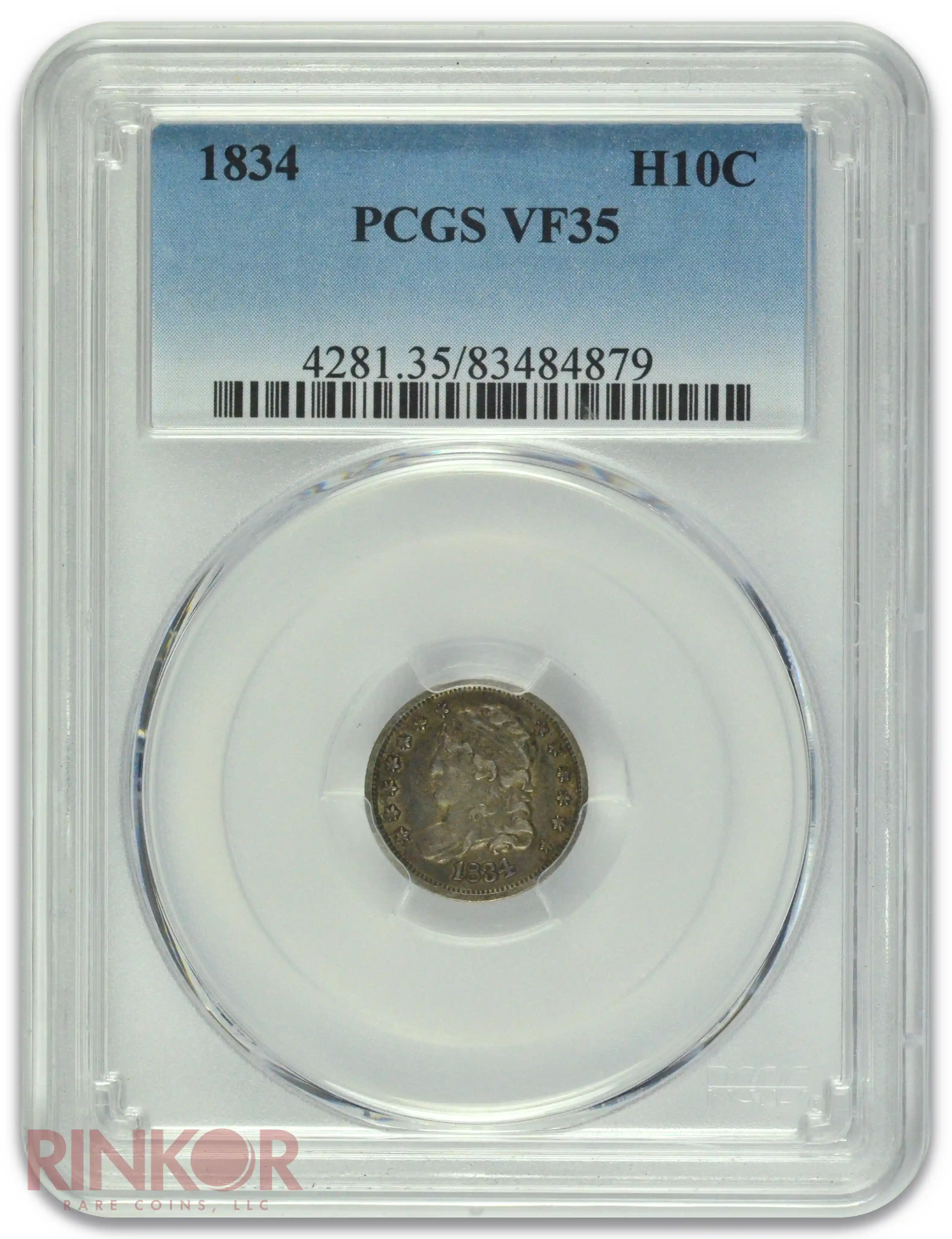 1834 Capped Bust Half Dime LM-2 PCGS VF-35