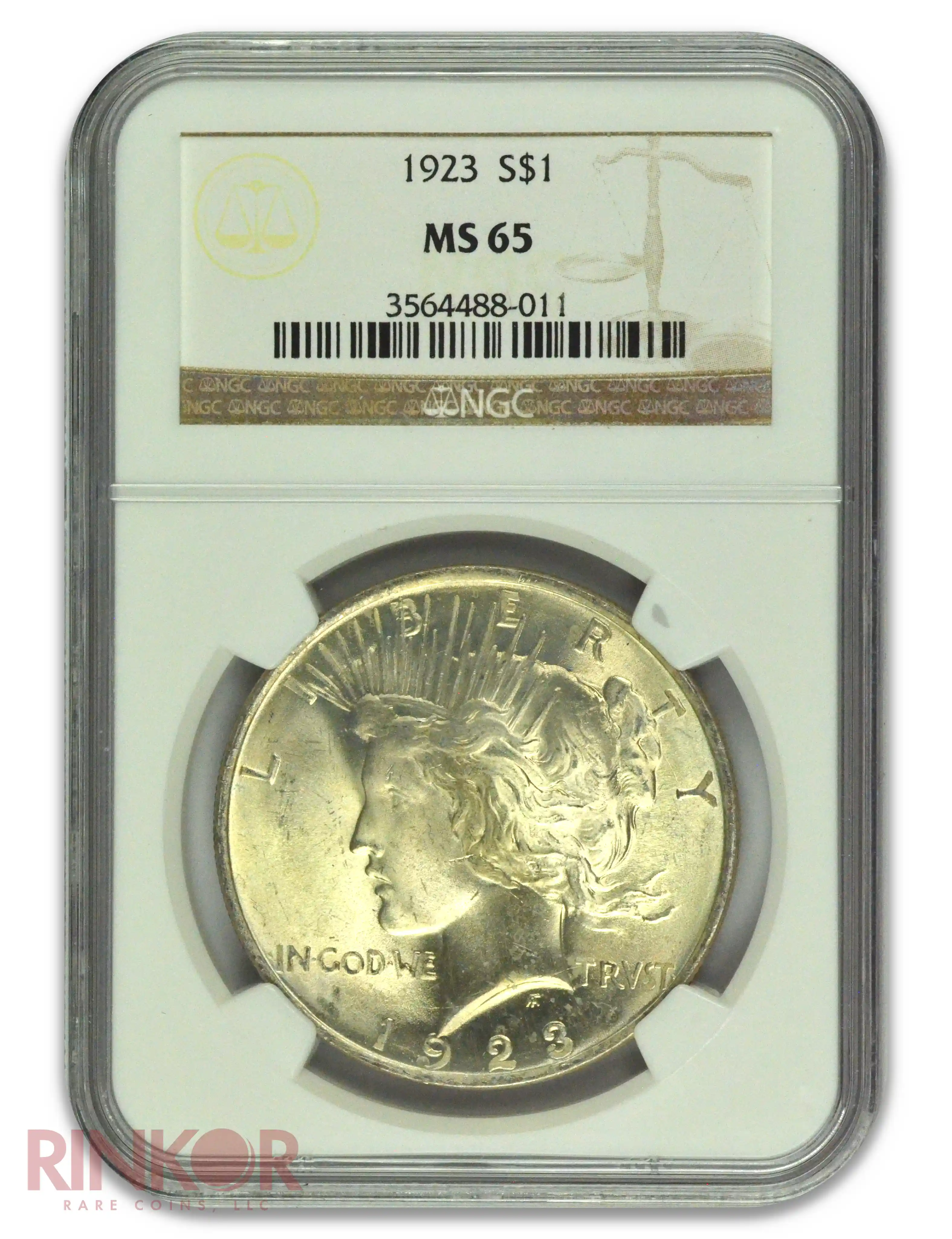 1923 $1 Peace Dollar NGC MS 65
