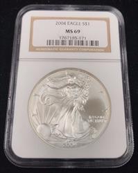 View 2004 Eagle S$1 NGC MS 69 image 1