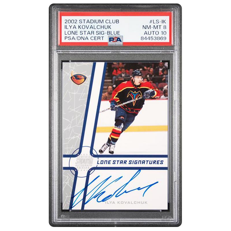 2002 Stadium Club #LS-IK ILYA KOVALCHUK Lone Star Sig-BLUE - PSA/DNA NM-MT 8 / Auto 10  Pop: 1 Cert#: 84453869