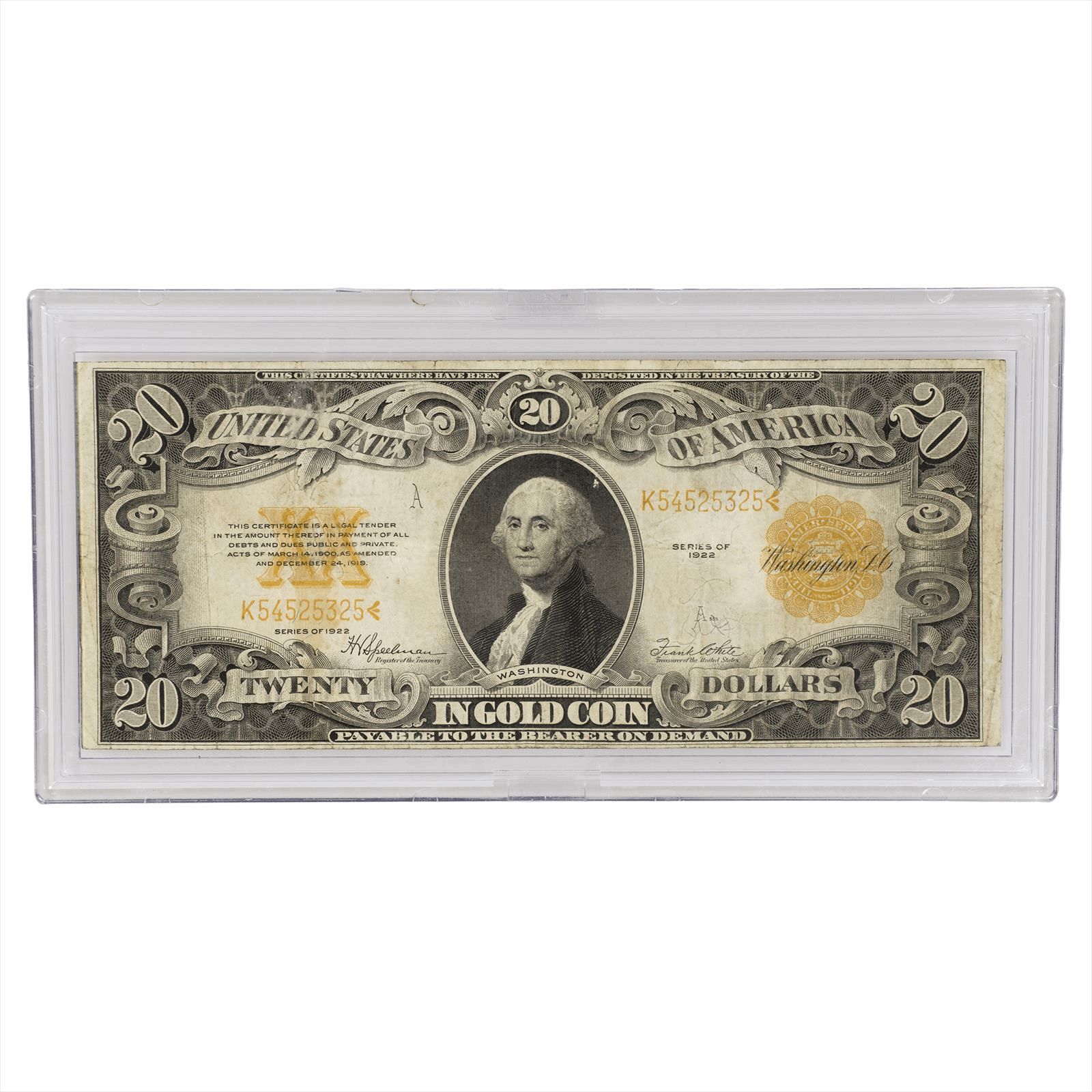1922 $20 US Gold Certificate Fr#1187 Raw 