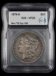 1879 S Reverse of 1878 Top 100 $1 ICG  VF25