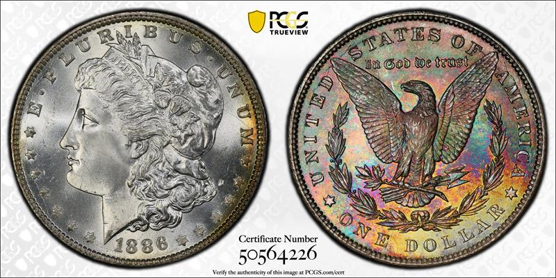 1886 $1 PCGS MS 67+ CAC