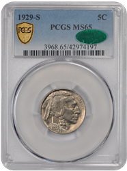 1929-S Buffalo PCGS (CAC) MS 65 