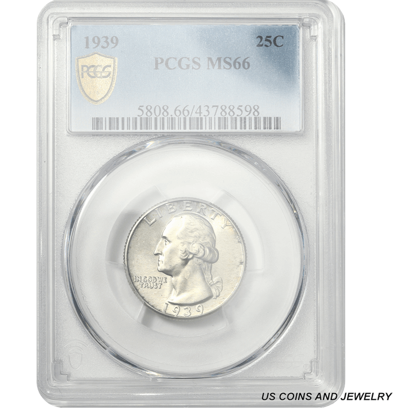 1939 Washington Quarter, PCGS  MS 66 - Nice White Coin