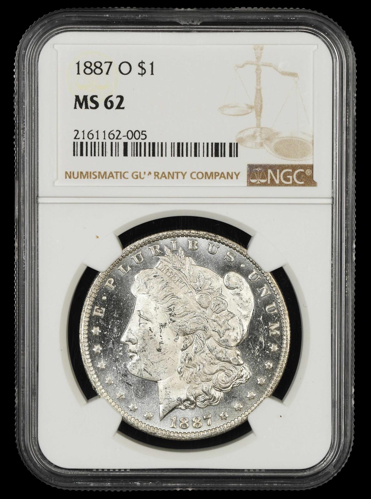 1887 O $1 NGC MS62