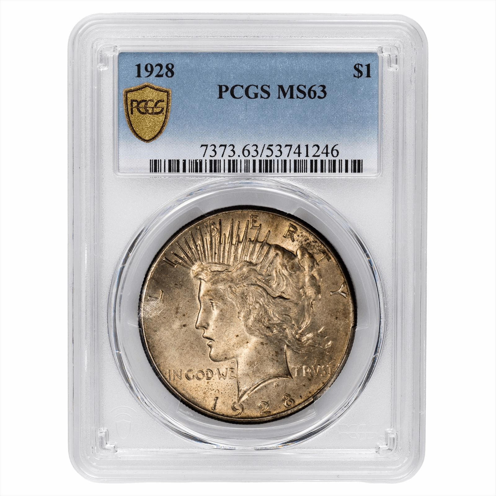 1928 Silver Peace Dollar $1 PCGS MS 63
