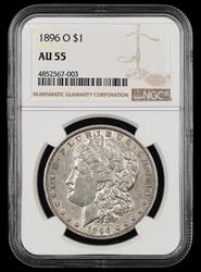 1896 O $1 NGC AU55 AU55