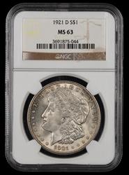 1921 D $1 NGC MS63 MS63