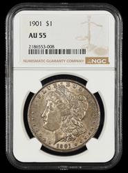 1901 $1 NGC AU-55