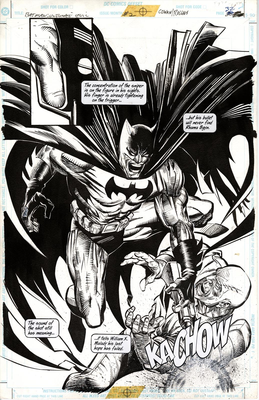 Batman: The Ultimate Evil #2, Page 32 Artist:  Denys  Cowan (Penciller) ,  Prentis Rollins (Inker) Media Type: Pen and Ink Art Type: Interior Page 