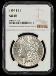 1899 S $1 NGC AU55