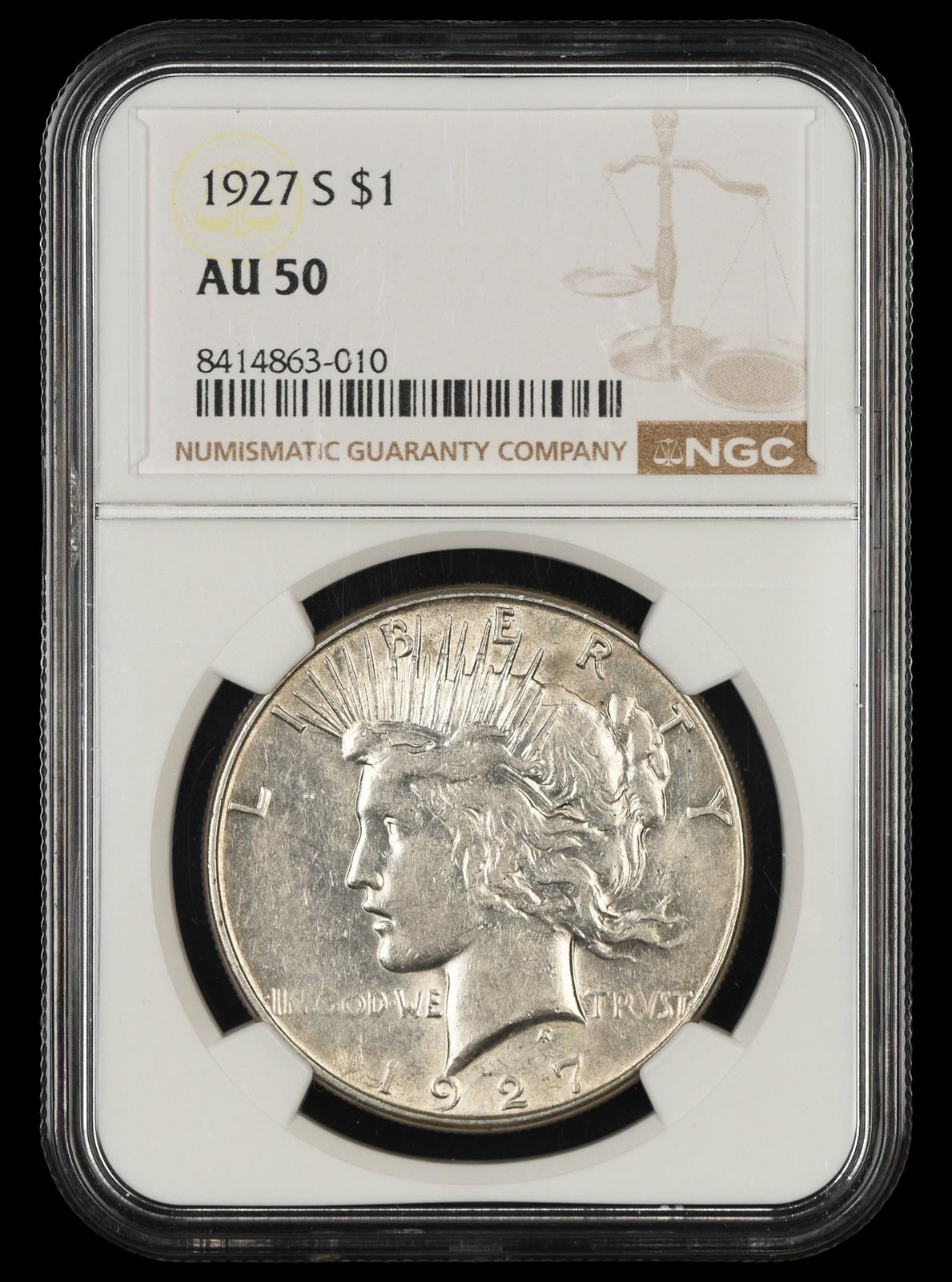 1927 S $1 NGC AU50