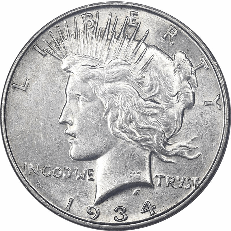 1934-D Peace Dollar $1 Raw AU