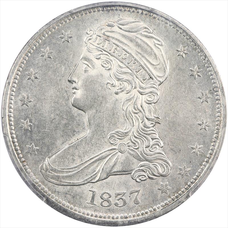 1837 Capped Bust Half Dollar 50c PCGS MS 61 - Nice Original Coin