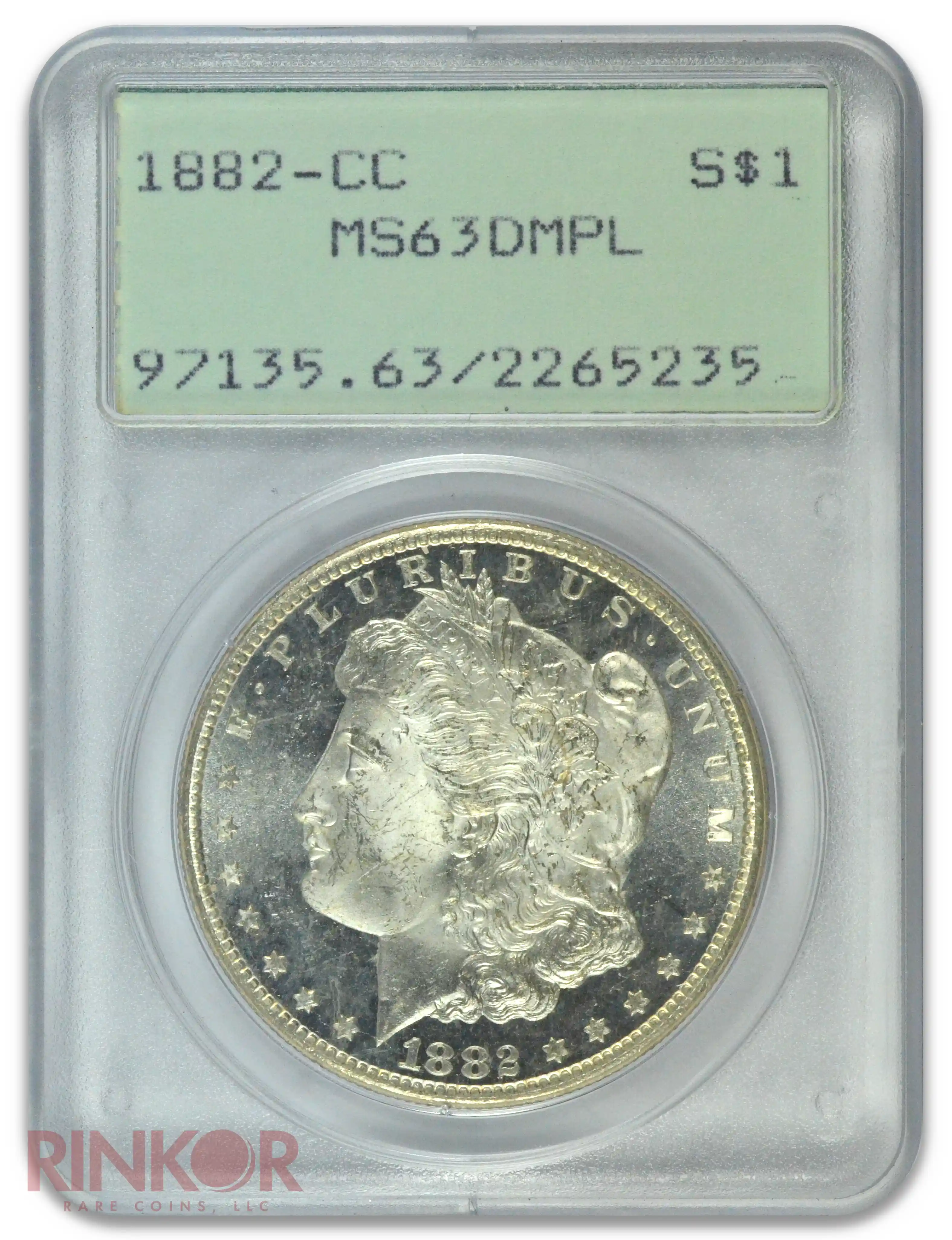 1882-CC $1 PCGS MS 63 DMPL