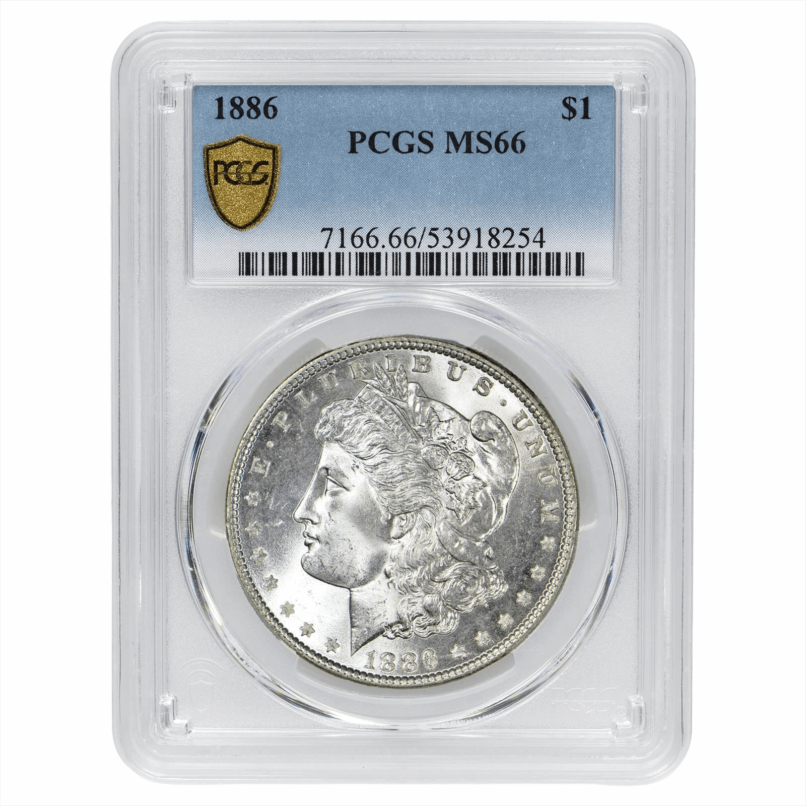 1886 Morgan Silver Dollar $1 PCGS MS 66