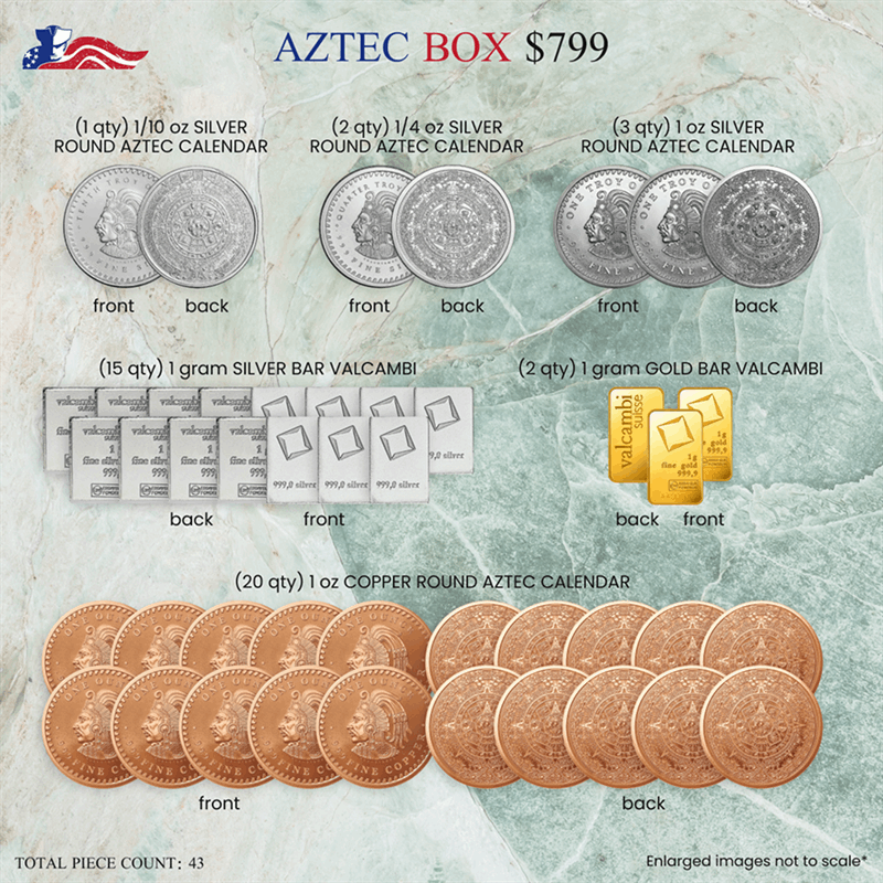 Aztec Box - Silver Collection Featuring Calendar Design 