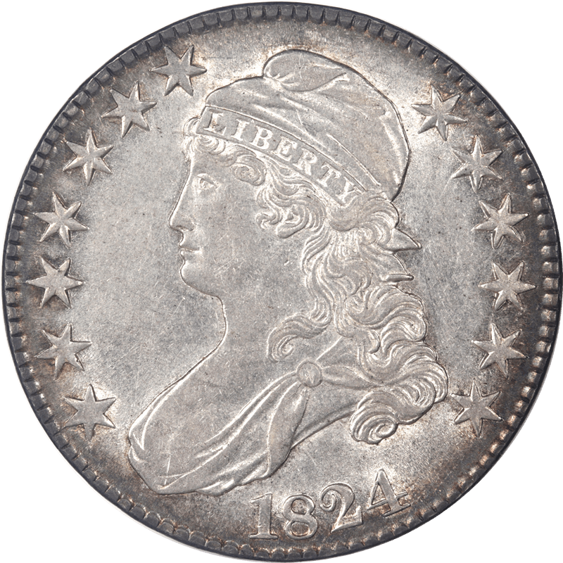 1824 Capped Bust Half Dollar 50c Choice AU