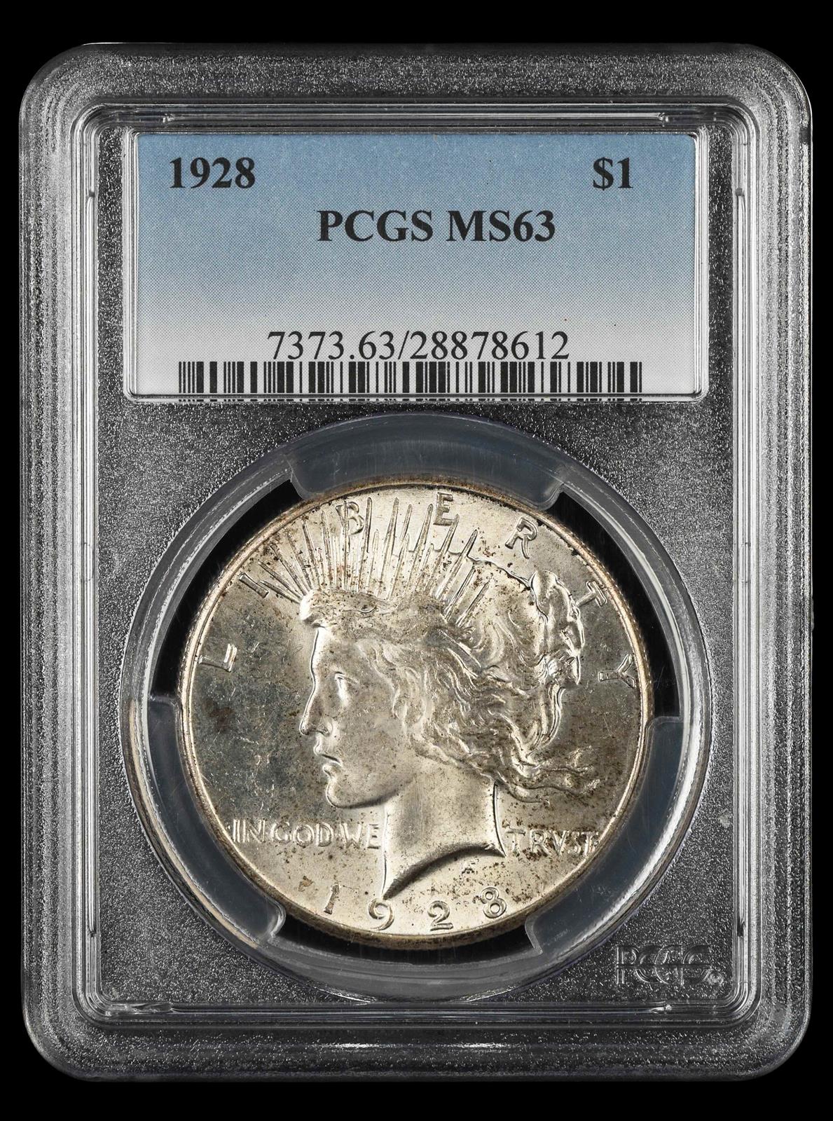 1928 $1 PCGS MS 63