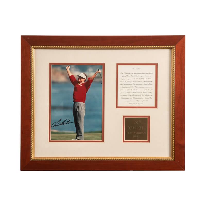 Tom Kite Signed Photo 1992 U.S. Open at Pebble Beach in Wood Frame 
