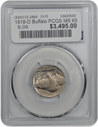 1918-D Buffalo PCGS MS 65