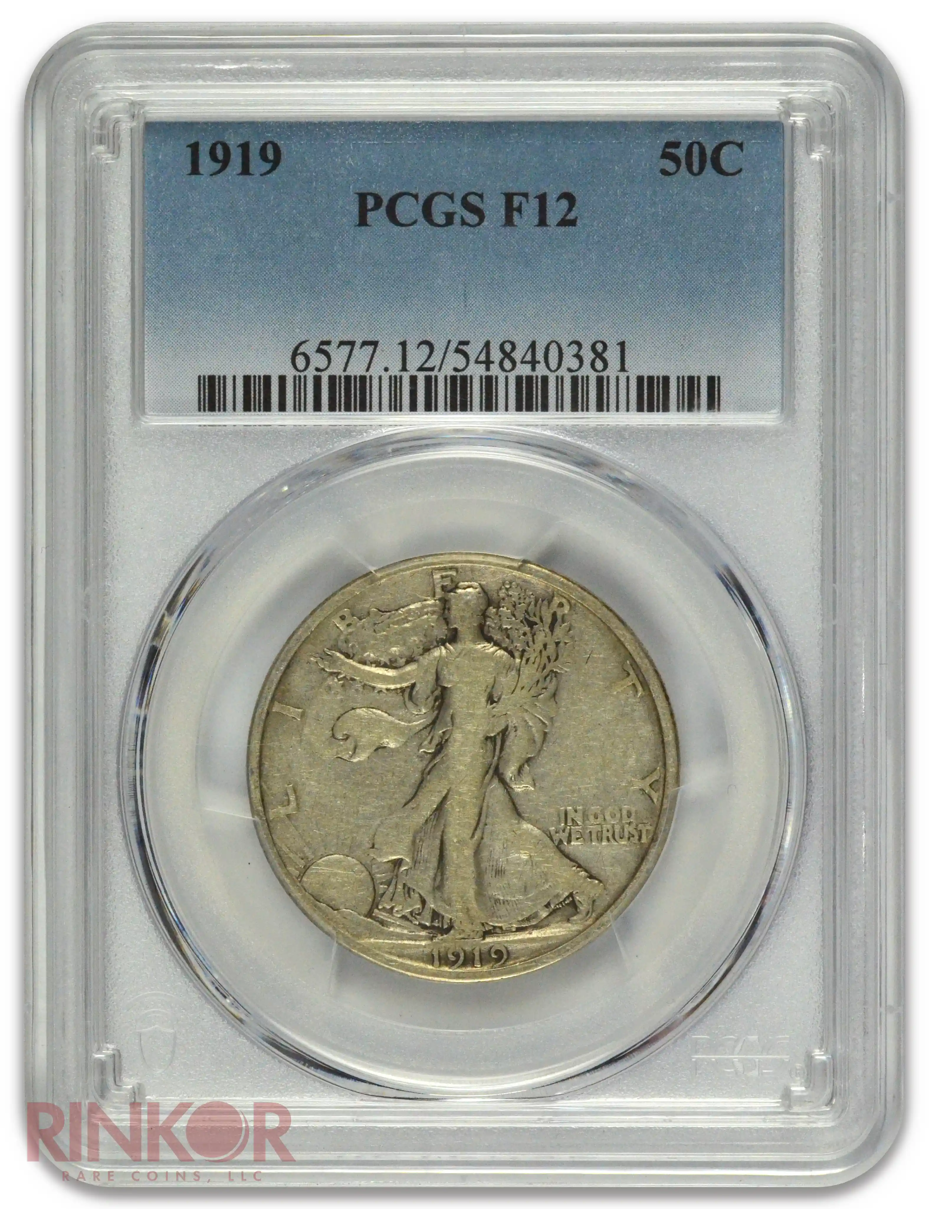 1919 Walking Liberty Half Dollar PCGS F-12