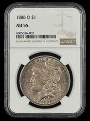 1886 O $1 NGC  AU 55