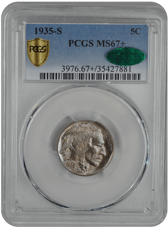 1935-S Buffalo PCGS CAC MS 67+