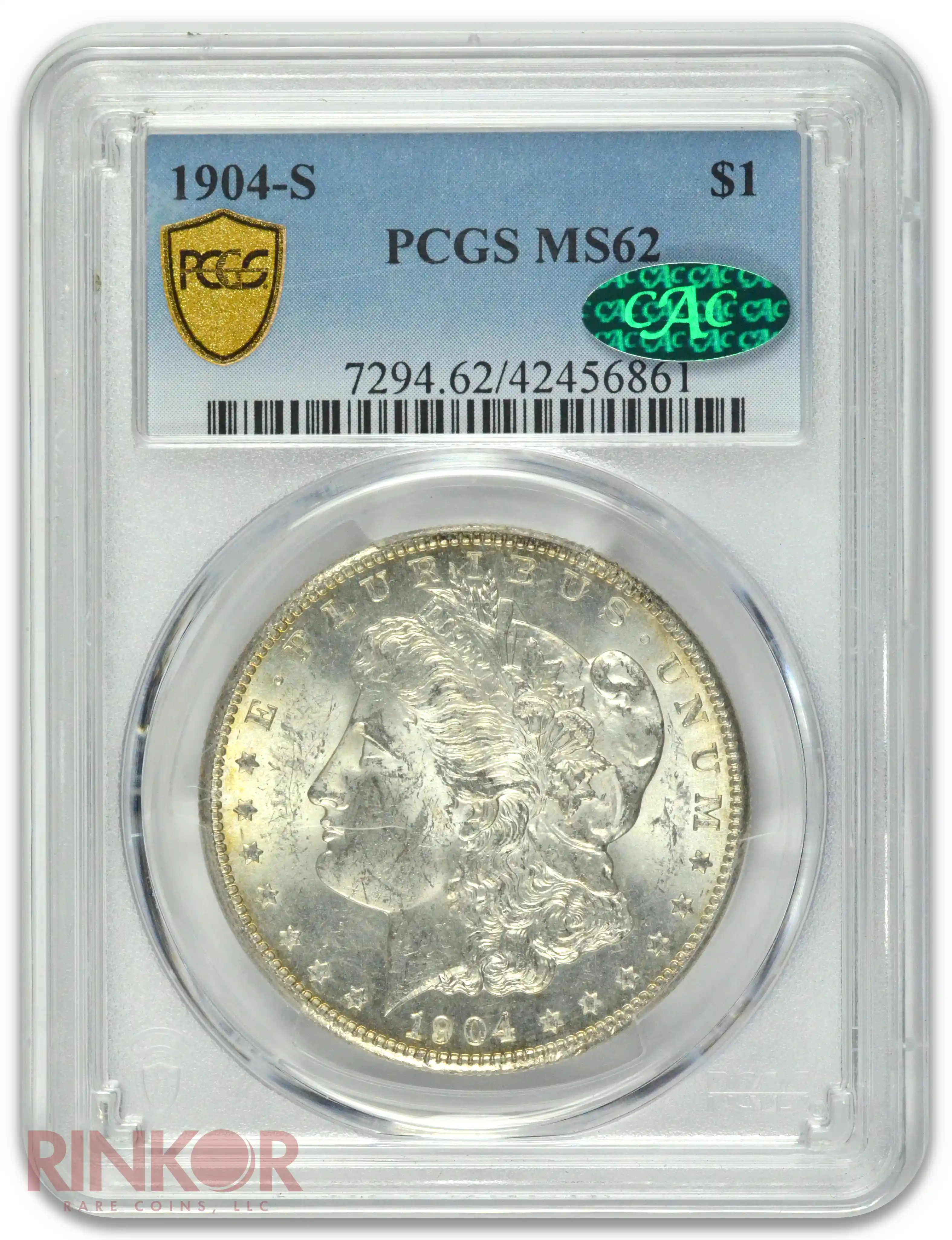1904-S $1 Morgan Dollar PCGS MS 62 CAC