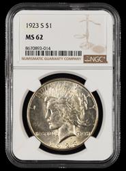 1923 S $1 NGC MS 62