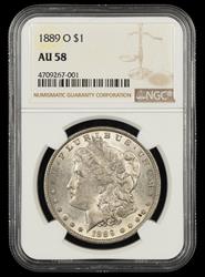 1889 O $1 NGC AU-58
