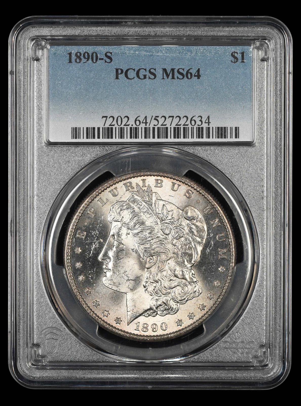 1890 S $1 PCGS  MS64
