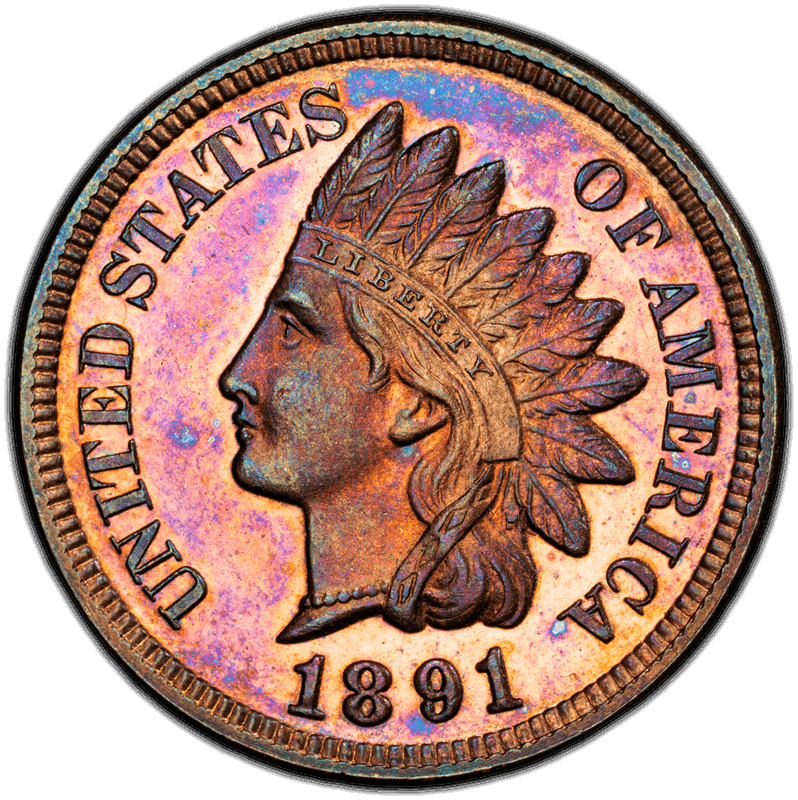 1891 1C  PCGS PR65RB CAC 