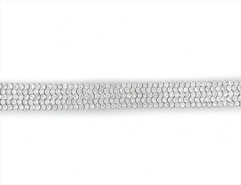 15.62cttw Nice Multi-Row Diamond Chevron Bracelet 