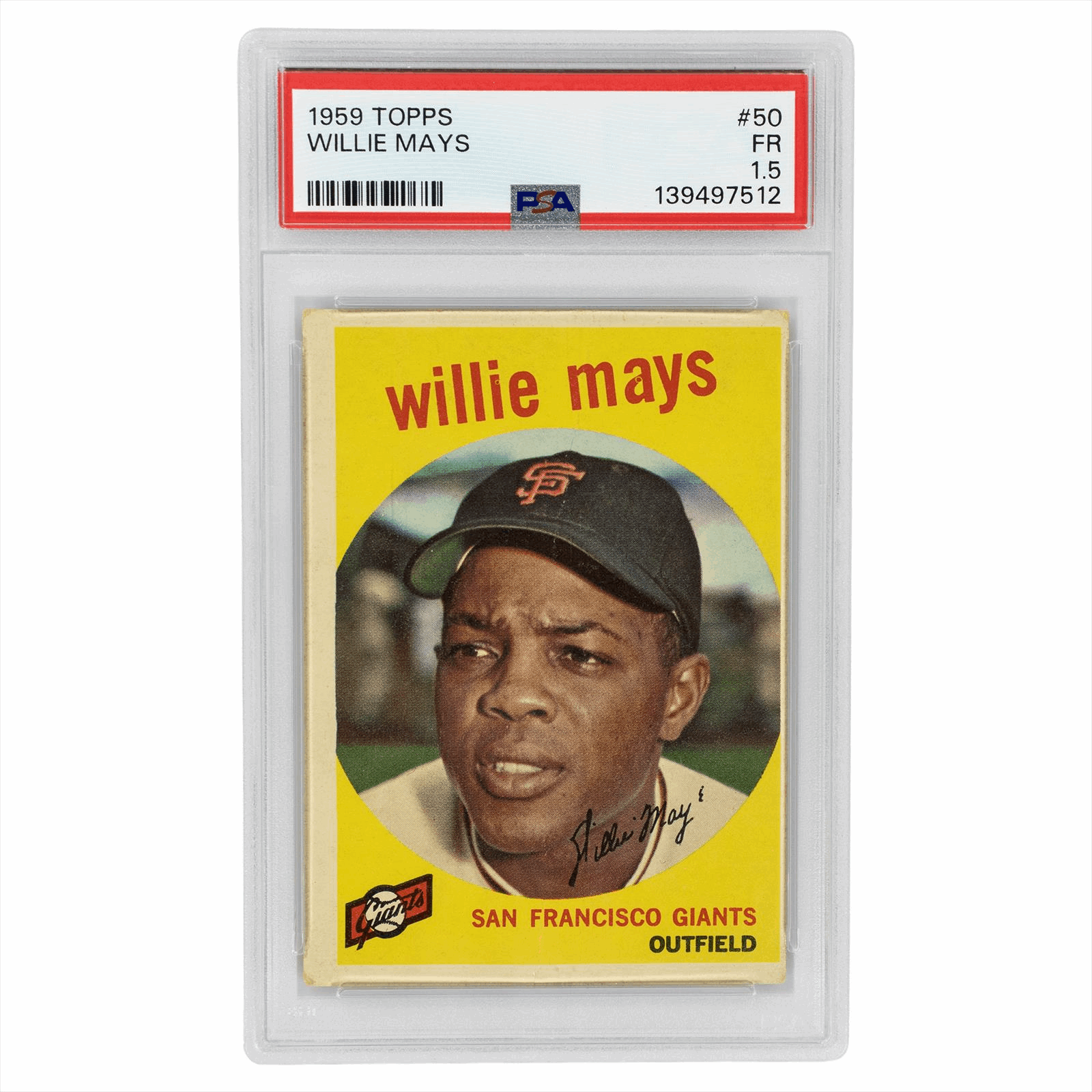 1959 Topps Willie Mays #50 PSA FR 1.5 Cert #139497512