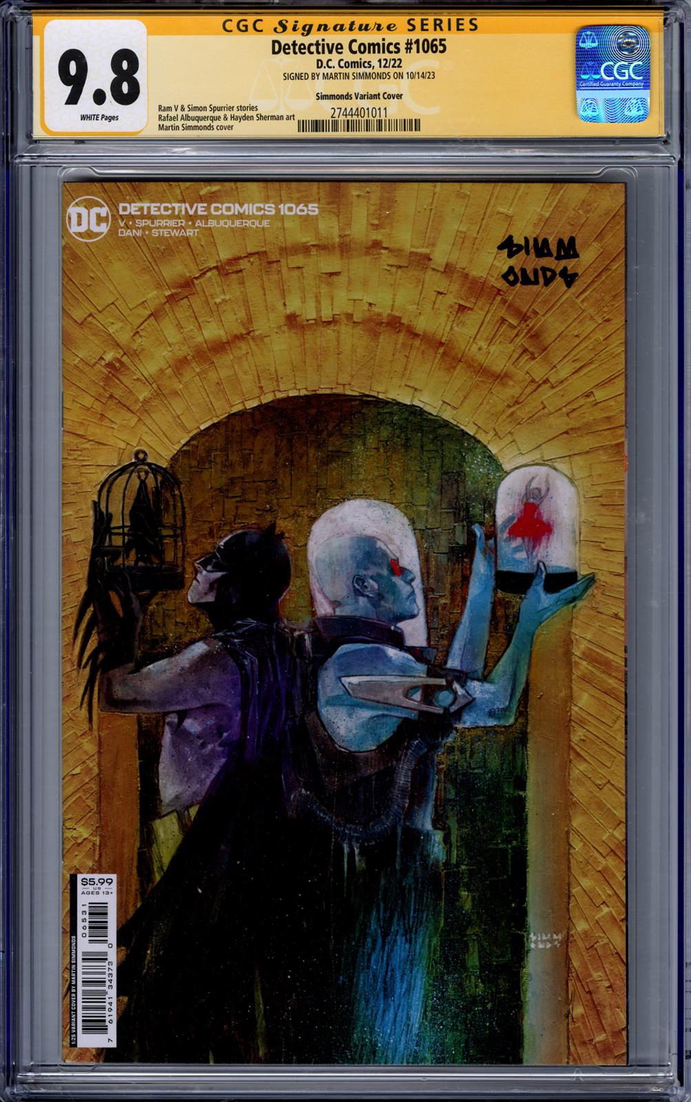 Detective Comics #1065 CGC Signature Series 9.8 (D.C., 2022) Signed by Martin Simmonds 