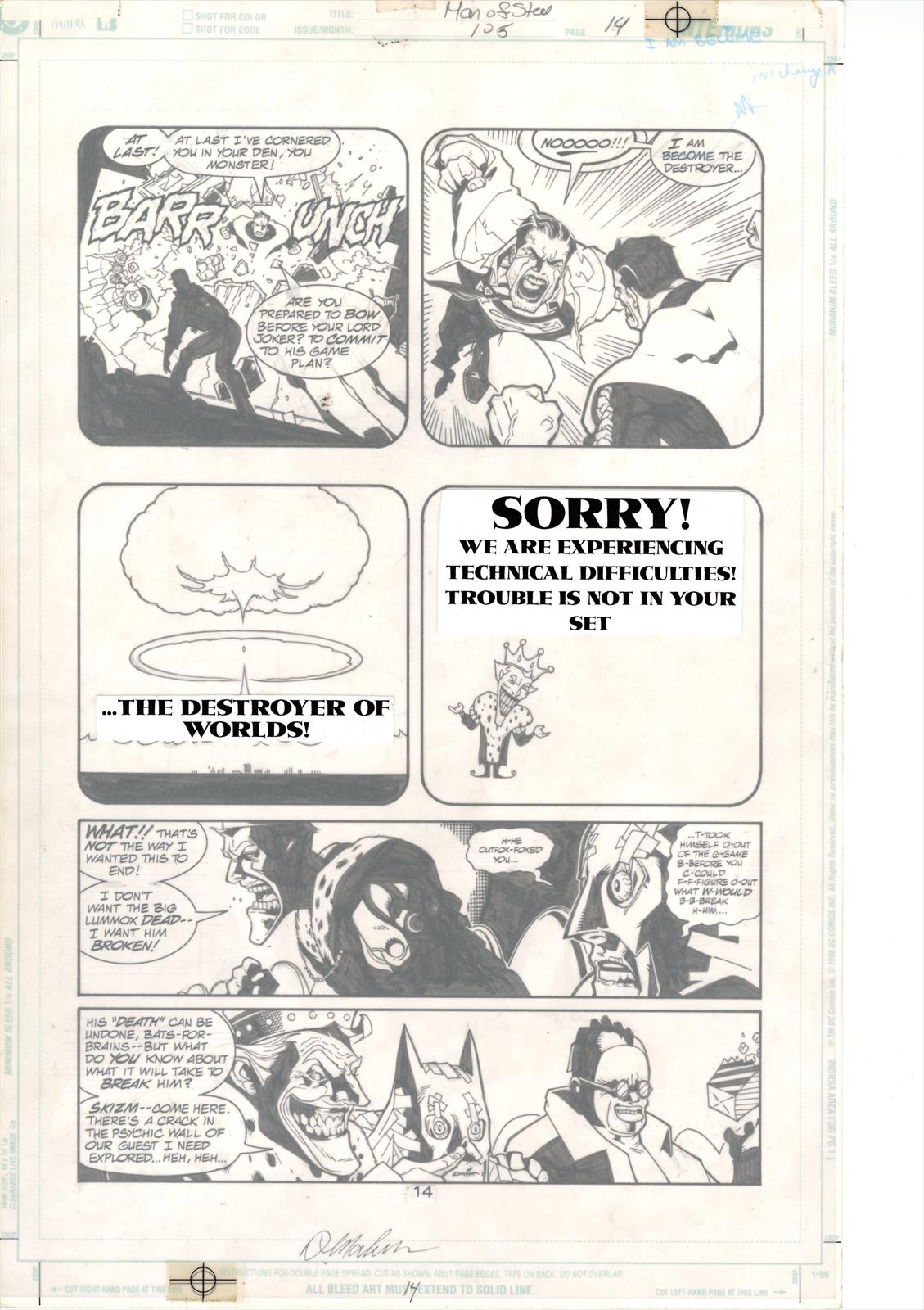 Superman: Man of Steel # 105 Page 14 Artist:  Douge Mahnke (Penciller) ,  Tom Nguyen (Inker) Media Type: Pen and Ink Art Type: Interior Page 