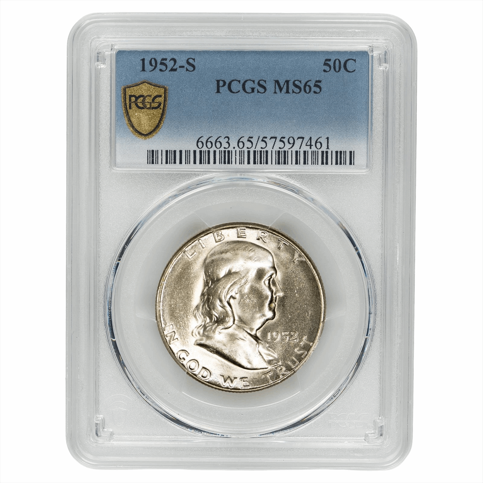 1952-S Franklin Half Dollar 50C PCGS MS 65