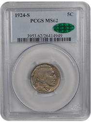 1924-S Buffalo PCGS CAC MS 62