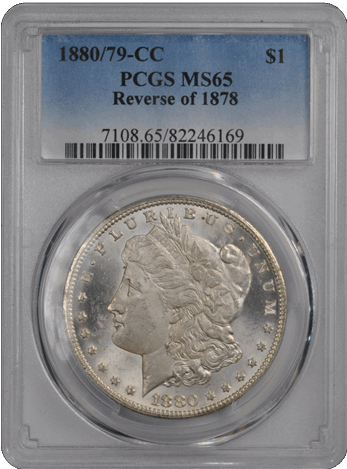 1880/79-CC $1 Reverse of 1878 Morgan Dollar PCGS  #3415-11 MS65