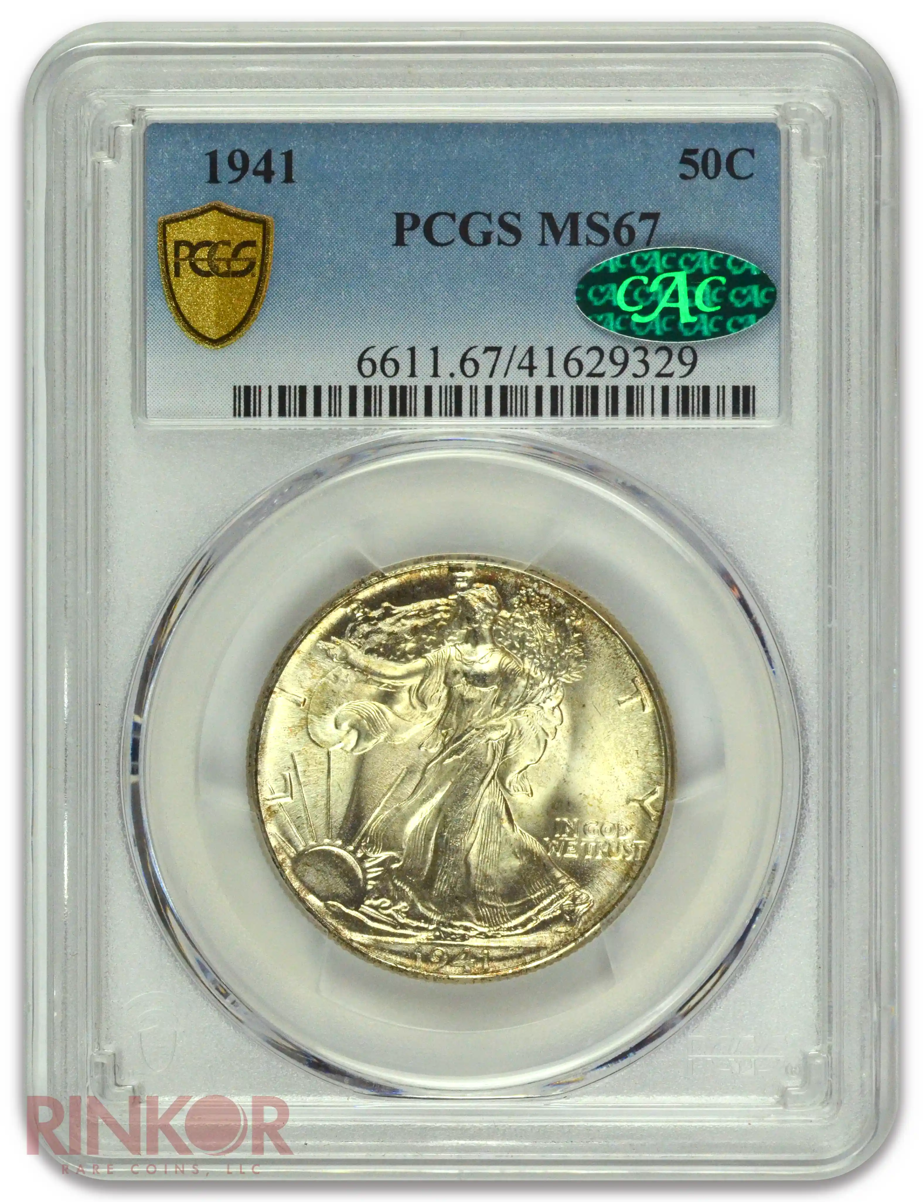 1941 Walking Liberty Half Dollar PCGS MS 67 CAC