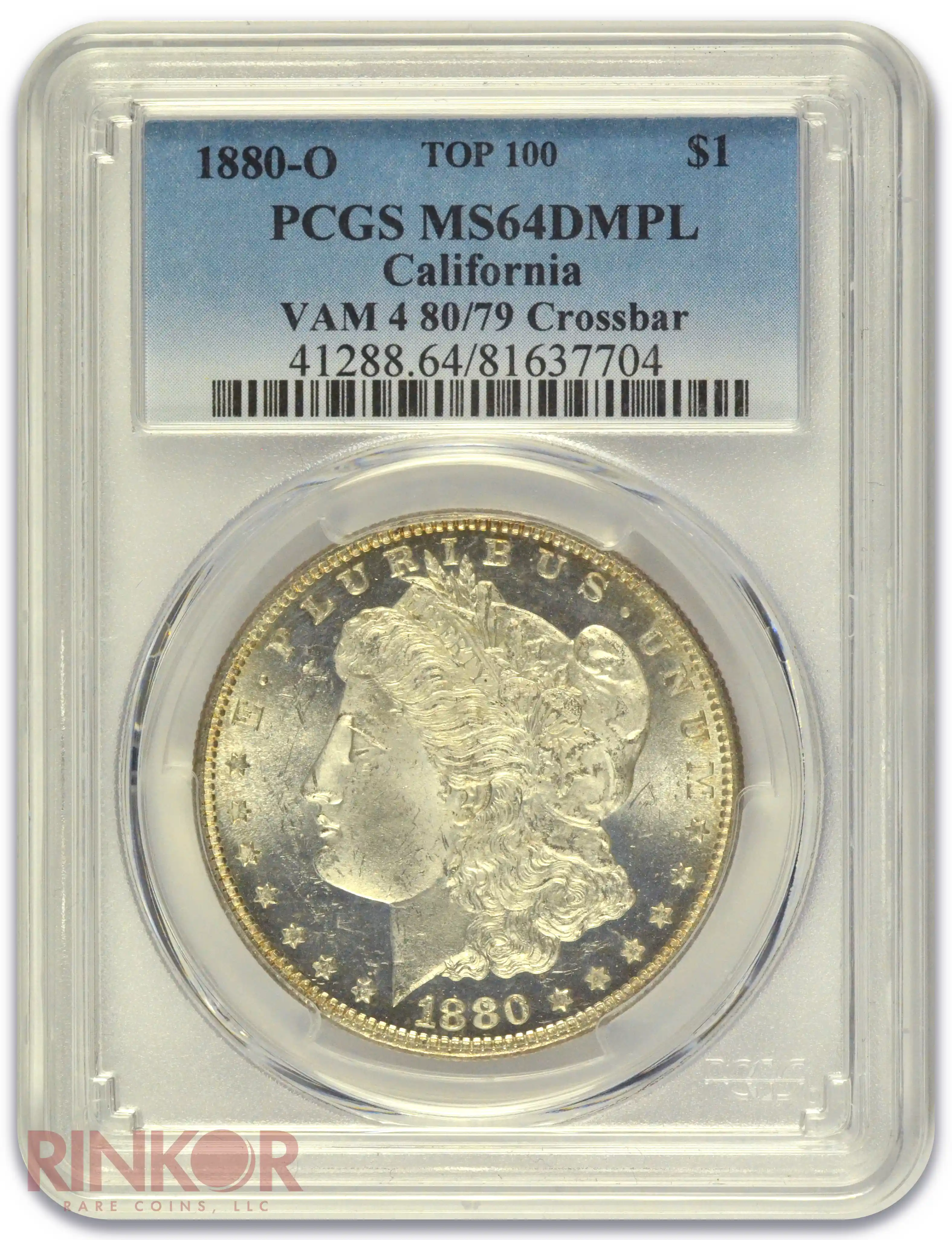 1880-O $1 Morgan Dollar VAM 4 80/79 Crossbar PCGS MS 64 DMPL