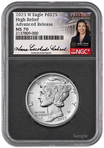 2023-W $25 1oz. Burnished American Palladium Eagle, AR, MS70, NGC, Anna  Cabral - Prestige Metals Exchange