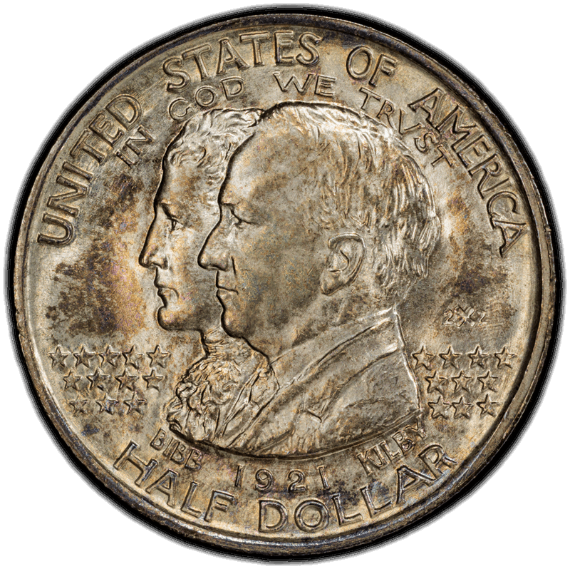 1921 50C Alabama 2X2 PCGS MS 66 CAC