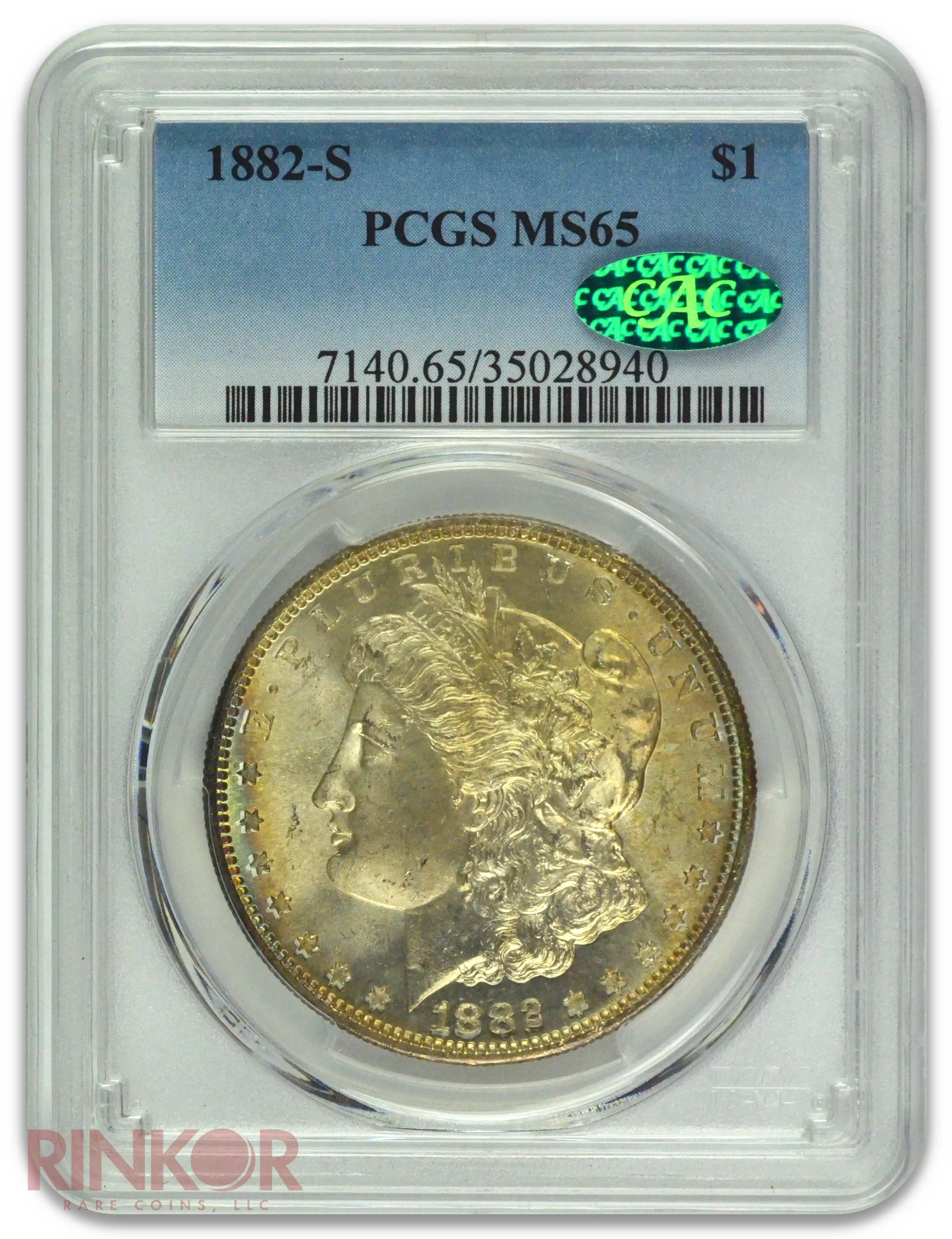 1882-S $1 Morgan Dollar PCGS MS 65 CAC